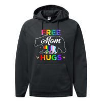 LGBTQ Pride Mama Bear Free Mom Hugs Performance Fleece Hoodie