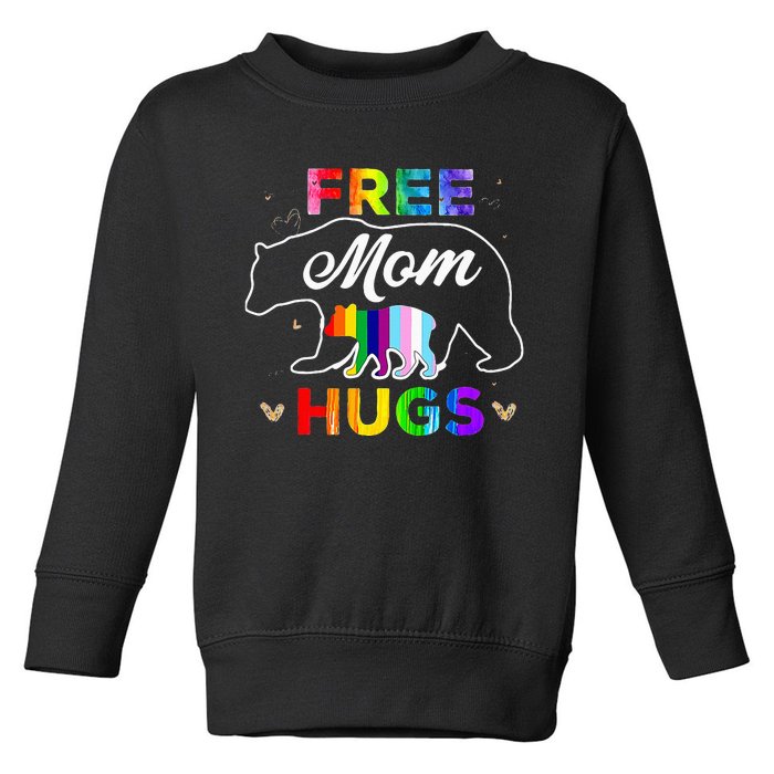 LGBTQ Pride Mama Bear Free Mom Hugs Toddler Sweatshirt