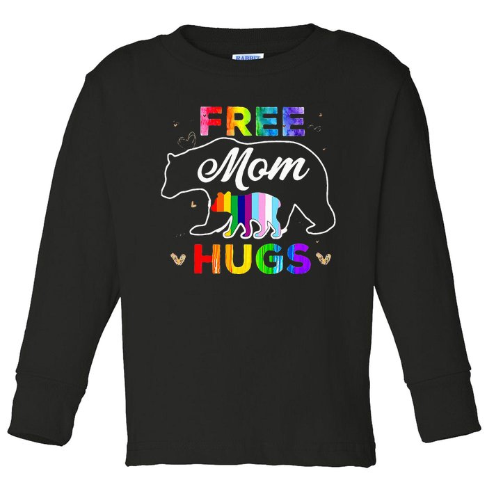 LGBTQ Pride Mama Bear Free Mom Hugs Toddler Long Sleeve Shirt