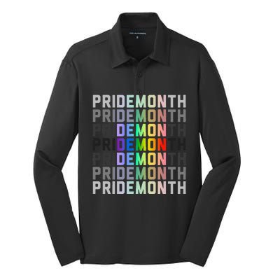 Lgbtqia Pride Month Design Gaypride Love Silk Touch Performance Long Sleeve Polo