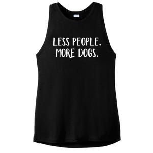 Less People More Dogs Ladies PosiCharge Tri-Blend Wicking Tank