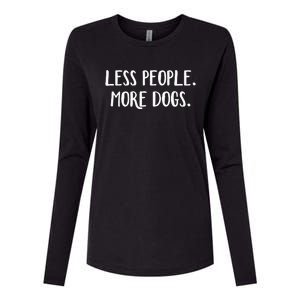 Less People More Dogs Womens Cotton Relaxed Long Sleeve T-Shirt