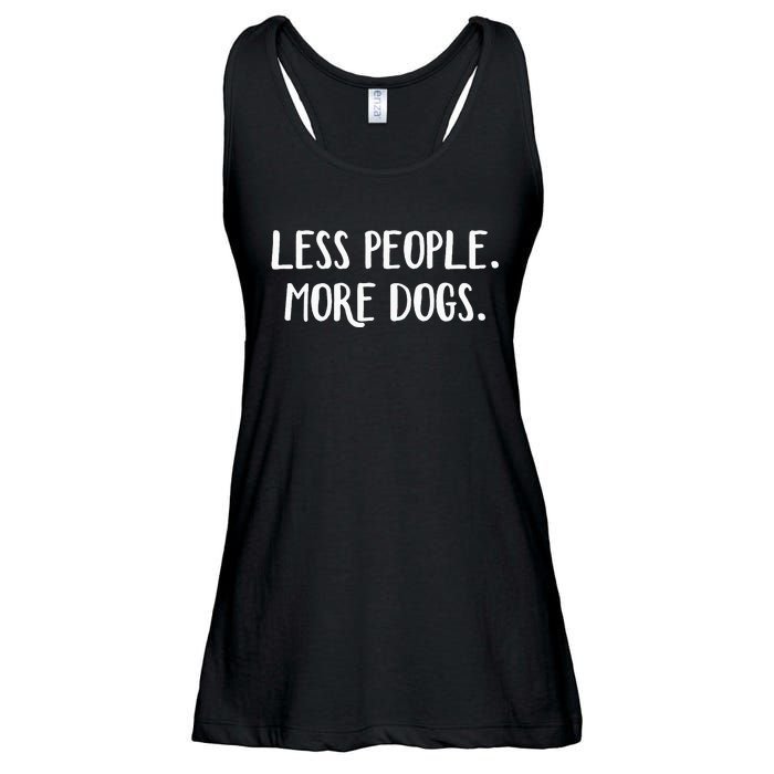 Less People More Dogs Ladies Essential Flowy Tank