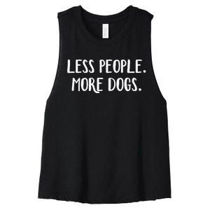 Less People More Dogs Women's Racerback Cropped Tank