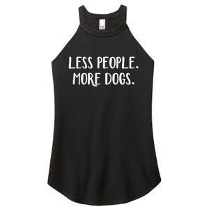 Less People More Dogs Women's Perfect Tri Rocker Tank