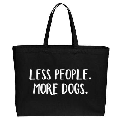 Less People More Dogs Cotton Canvas Jumbo Tote