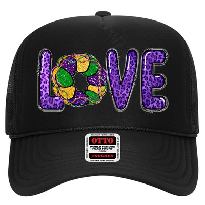 Love Peace Mardi Gras King Cake Gift Trucker Hat