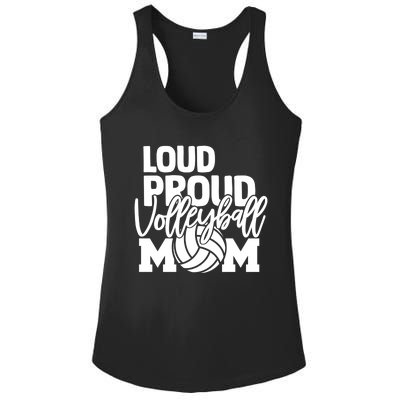 Loud Proud Mom Volleyball Mother Great Gift Ladies PosiCharge Competitor Racerback Tank