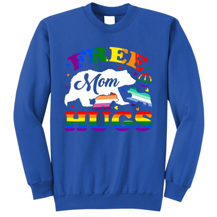 Lgbtq Pride Mama Bear Free Mom Hugs Vintage Rainbow Flag Funny Gift Sweatshirt