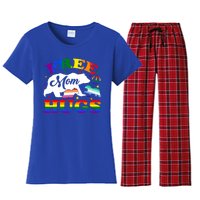 Lgbtq Pride Mama Bear Free Mom Hugs Vintage Rainbow Flag Funny Gift Women's Flannel Pajama Set