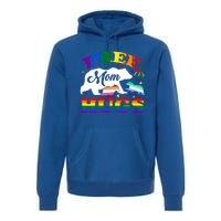 Lgbtq Pride Mama Bear Free Mom Hugs Vintage Rainbow Flag Funny Gift Premium Hoodie