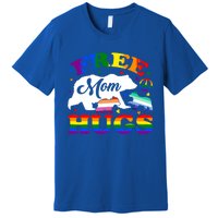 Lgbtq Pride Mama Bear Free Mom Hugs Vintage Rainbow Flag Funny Gift Premium T-Shirt