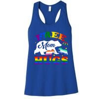 Lgbtq Pride Mama Bear Free Mom Hugs Vintage Rainbow Flag Funny Gift Women's Racerback Tank