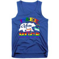 Lgbtq Pride Mama Bear Free Mom Hugs Vintage Rainbow Flag Funny Gift Tank Top