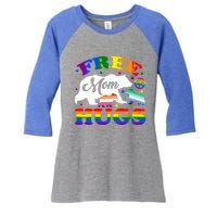 Lgbtq Pride Mama Bear Free Mom Hugs Vintage Rainbow Flag Funny Gift Women's Tri-Blend 3/4-Sleeve Raglan Shirt