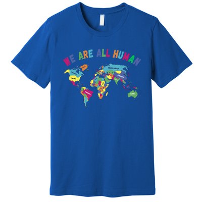 Lgbt Pride Month World Map We Are All Hu Equality Peace Gift Premium T-Shirt