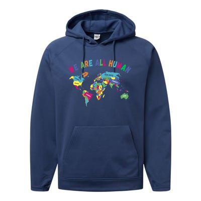 Lgbt Pride Month World Map We Are All Hu Equality Peace Gift Performance Fleece Hoodie