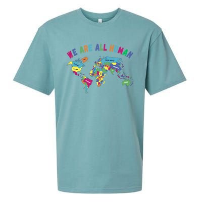 Lgbt Pride Month World Map We Are All Hu Equality Peace Gift Sueded Cloud Jersey T-Shirt