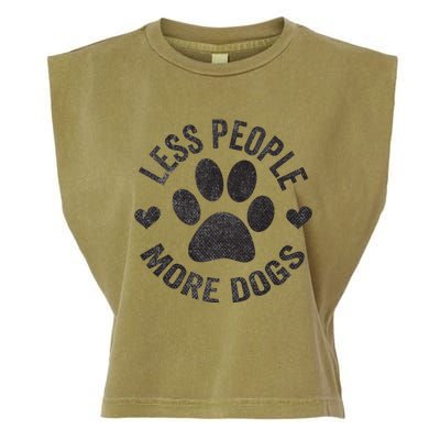 Less People More Dogs Funny Dog For Dog Lovers Garment-Dyed Women's Muscle Tee