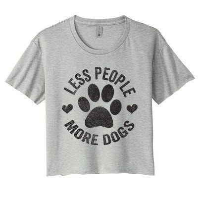 Less People More Dogs Funny Dog For Dog Lovers Women's Crop Top Tee