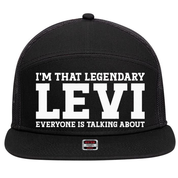 Levi Personal Name Funny Levi 7 Panel Mesh Trucker Snapback Hat