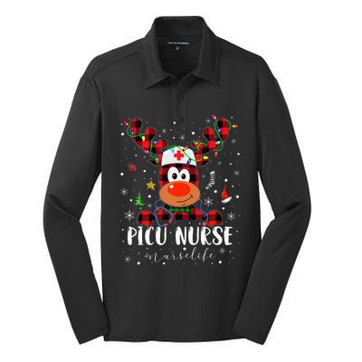 Love Picu Nurse Life Reindeer Nurse Christmas Pajama Xmas Silk Touch Performance Long Sleeve Polo