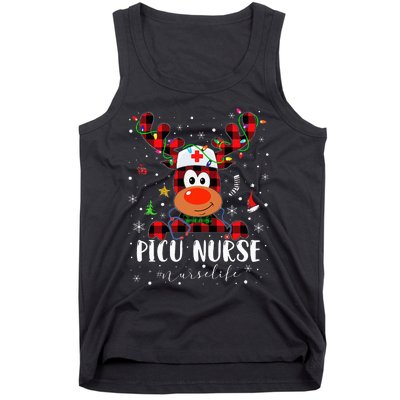 Love Picu Nurse Life Reindeer Nurse Christmas Pajama Xmas Tank Top