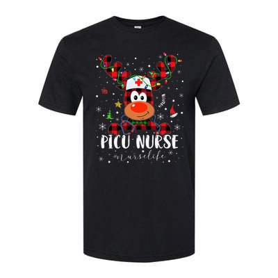 Love Picu Nurse Life Reindeer Nurse Christmas Pajama Xmas Softstyle CVC T-Shirt