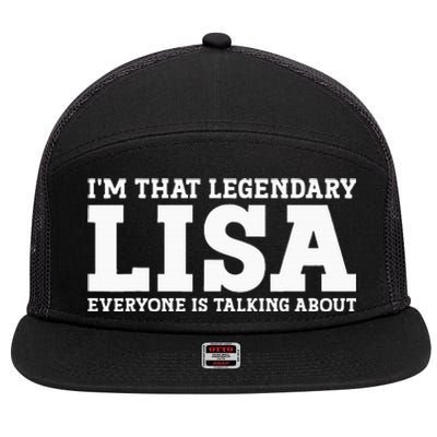 Lisa Personal Name Women Girl Funny Lisa 7 Panel Mesh Trucker Snapback Hat