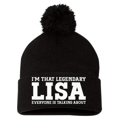 Lisa Personal Name Women Girl Funny Lisa Pom Pom 12in Knit Beanie