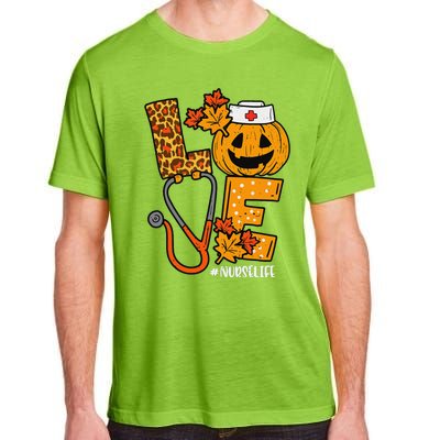 Love Pumpkin Nurse Halloween Costume Fall Scrub Top Gift Adult ChromaSoft Performance T-Shirt