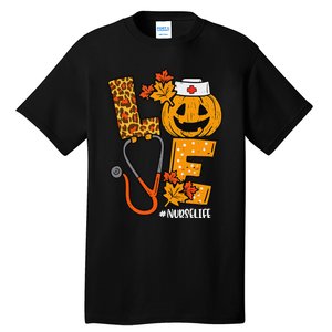 Love Pumpkin Nurse Halloween Costume Fall Scrub Top Gift Tall T-Shirt