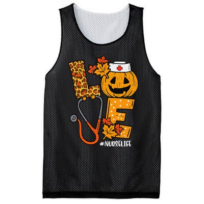 Love Pumpkin Nurse Halloween Costume Fall Scrub Top Gift Mesh Reversible Basketball Jersey Tank