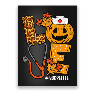 Love Pumpkin Nurse Halloween Costume Fall Scrub Top Gift Poster