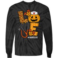 Love Pumpkin Nurse Halloween Costume Fall Scrub Top Gift Tie-Dye Long Sleeve Shirt