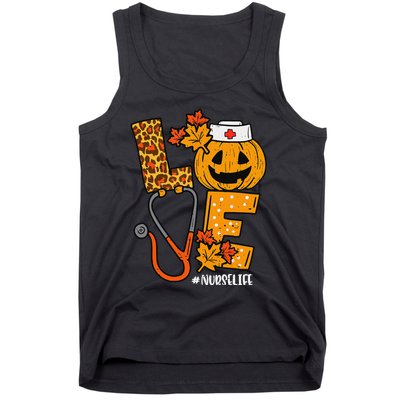 Love Pumpkin Nurse Halloween Costume Fall Scrub Top Gift Tank Top