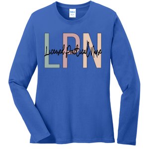 Licensed Practical Nurse Boho LPN Nurse Gift Ladies Long Sleeve Shirt