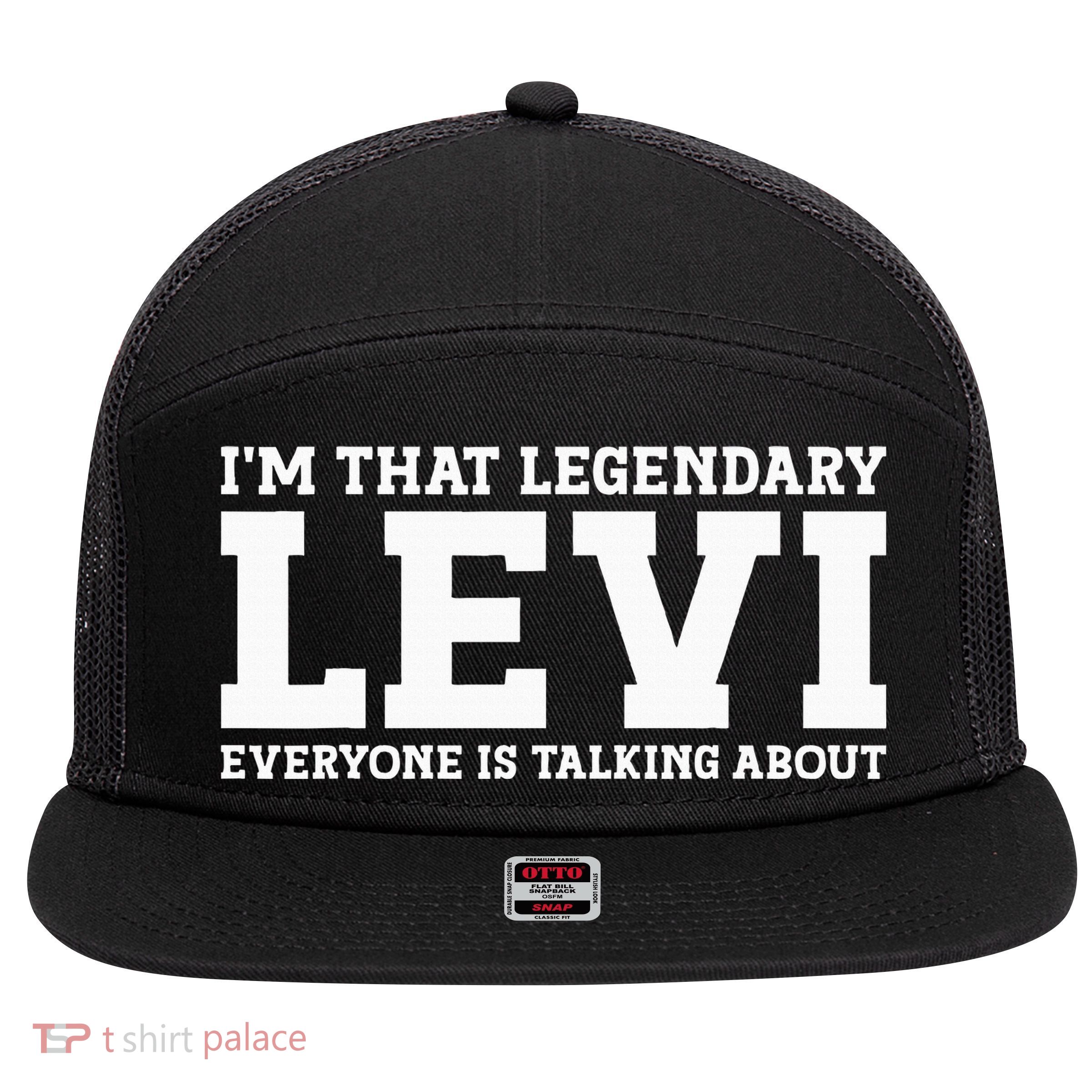 Levi Personal Name Funny Levi 7 Panel Mesh Trucker Snapback Hat