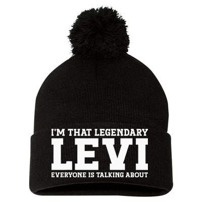 Levi Personal Name Funny Levi Pom Pom 12in Knit Beanie