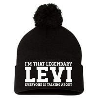 Levi Personal Name Funny Levi Pom Pom 12in Knit Beanie
