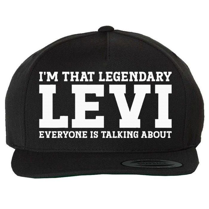 Levi Personal Name Funny Levi Wool Snapback Cap