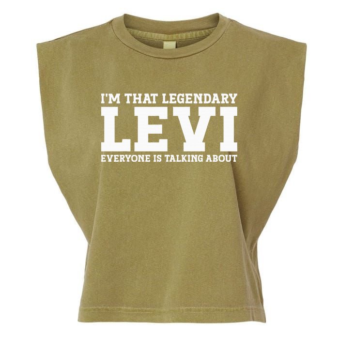 Levi Personal Name Funny Levi Garment-Dyed Women's Muscle Tee