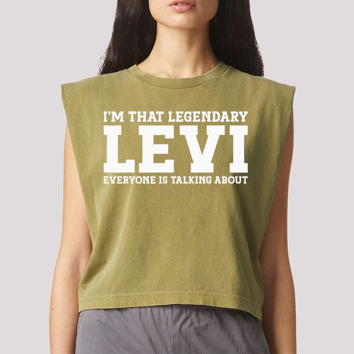 Levi Personal Name Funny Levi Garment-Dyed Women's Muscle Tee