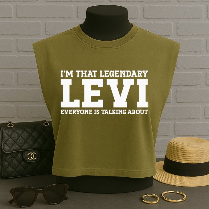 Levi Personal Name Funny Levi Garment-Dyed Women's Muscle Tee