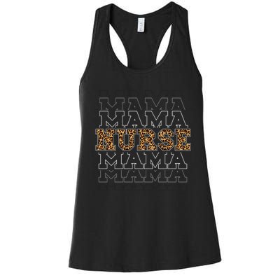 Leopard Print Nurse Mama Boho Women's Racerback Tank