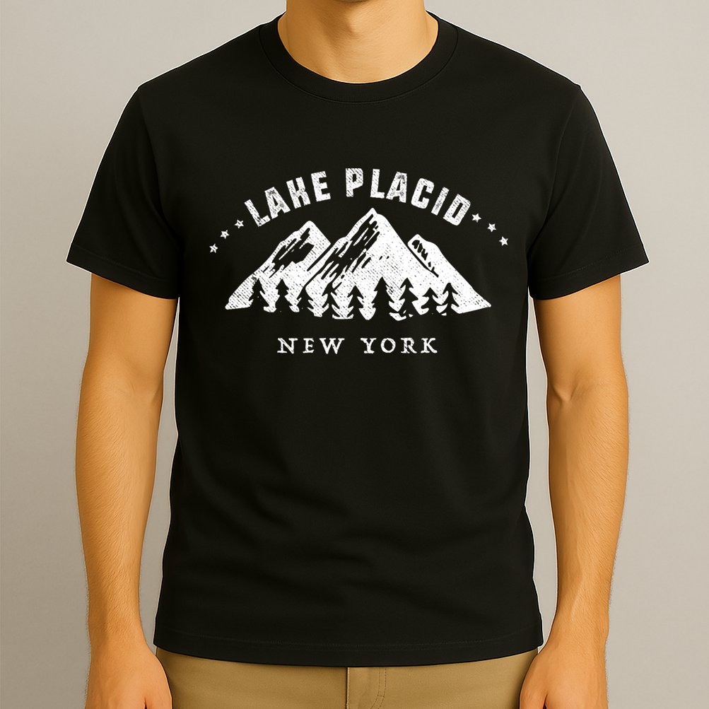 Lake Placid New York Outdoors Adventure Mountain Graphic Gift T-Shirt