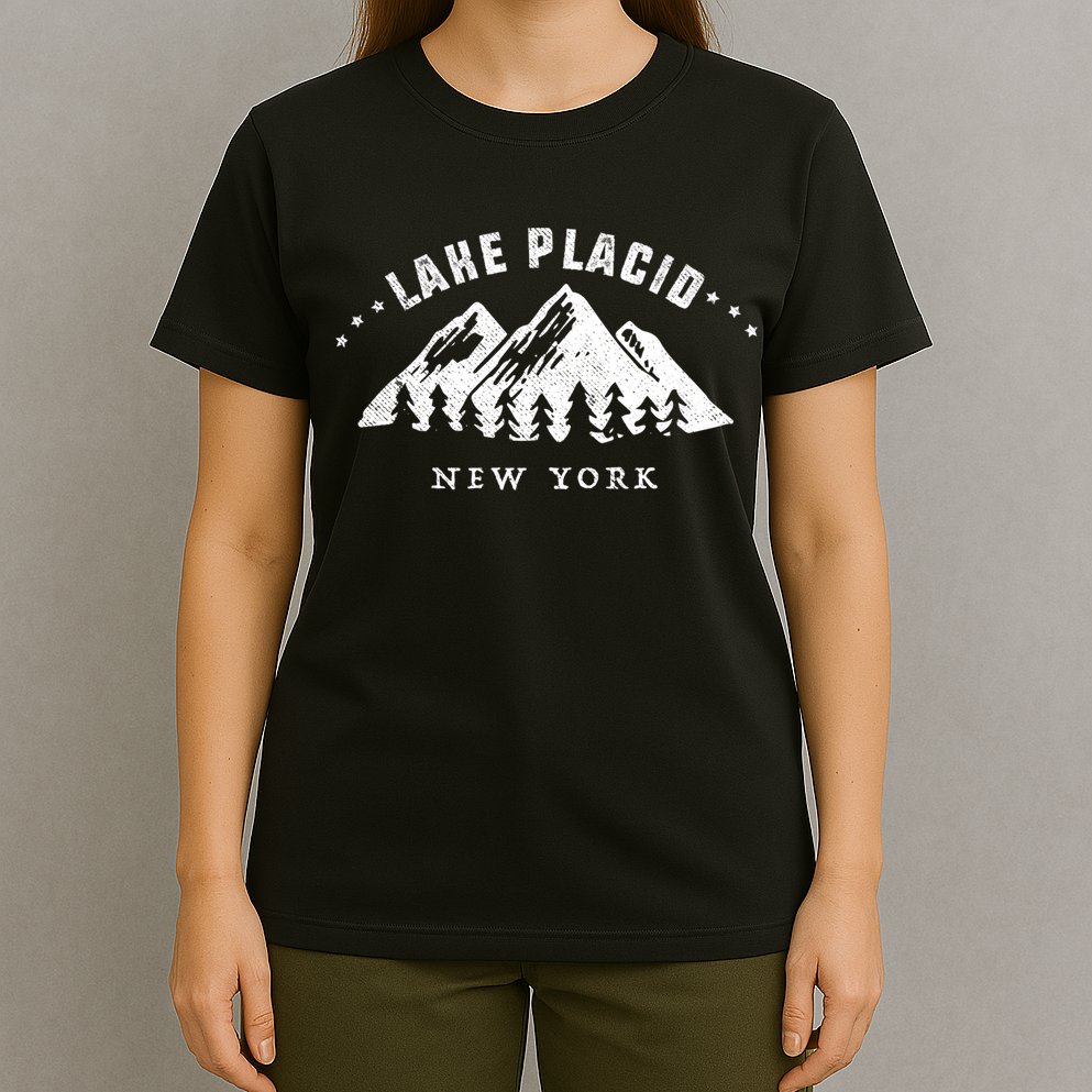 Lake Placid New York Outdoors Adventure Mountain Graphic Gift T-Shirt