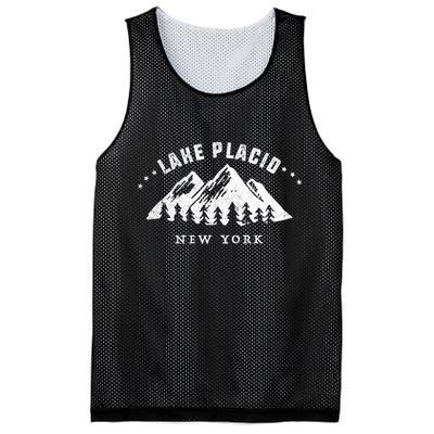 Lake Placid New York Outdoors Adventure Mountain Graphic Gift Mesh Reversible Basketball Jersey Tank
