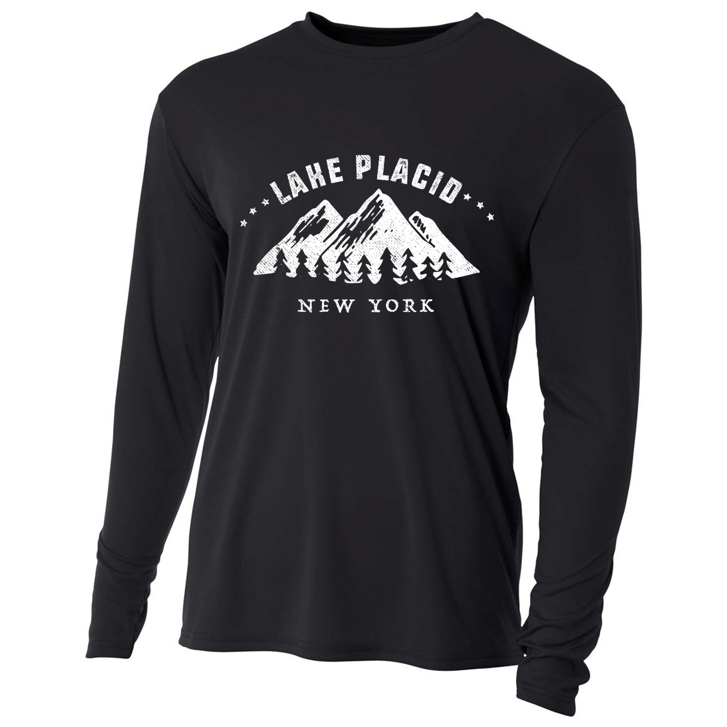 Lake Placid New York Outdoors Adventure Mountain Graphic Gift Cooling Performance Long Sleeve Crew