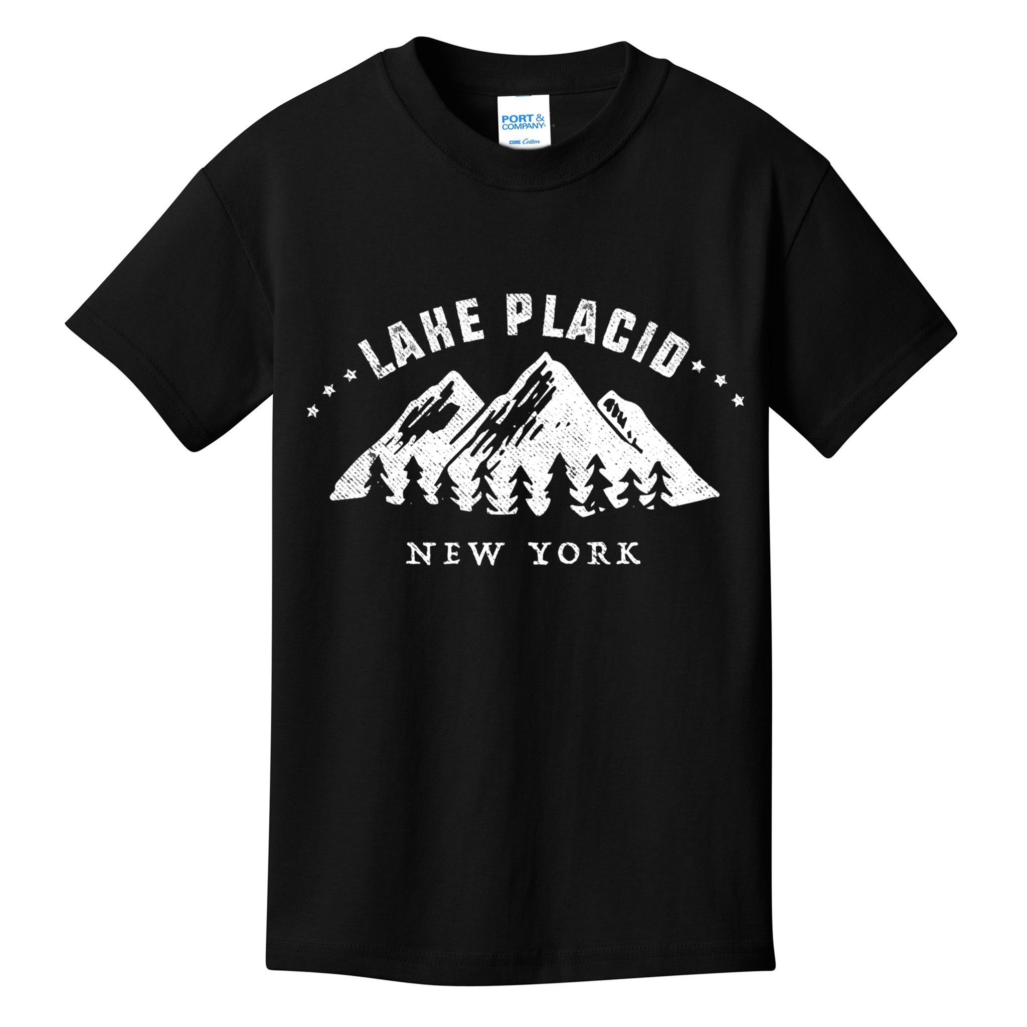 Lake Placid New York Outdoors Adventure Mountain Graphic Gift Kids T-Shirt